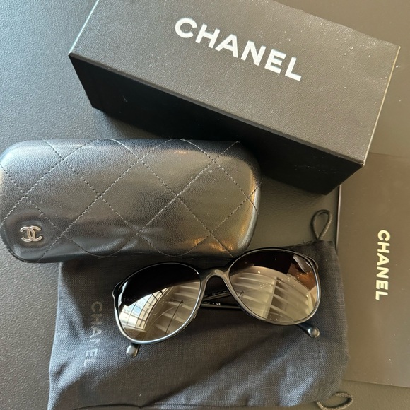 Chanel 5207 Black Studded Cateye Sunglasses - Picture 7 of 14